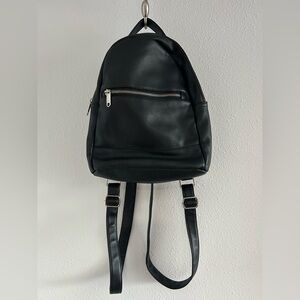 wild fable Black Faux Leather Mini Backpack